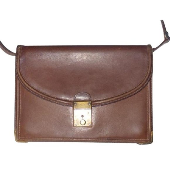 Gucci Vintage Supple Brown Leather Shoulder Bag 1960 MOD